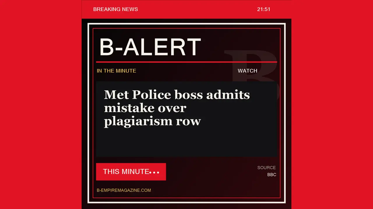 Met Police boss admits mistake over plagiarism row - B-Alert