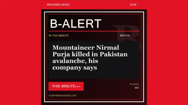 Mountaineer Nirmal Purja killed in Pakistan avalanche, his company says - B-Alert