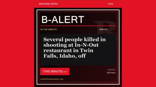 Several people killed in shooting at In-N-Out restaurant in Twin Falls, Idaho, off - B-Alert