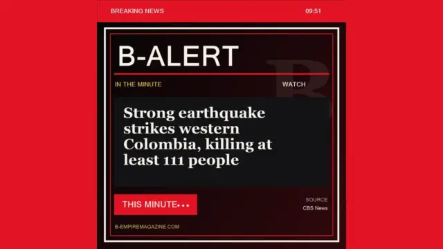 Strong earthquake strikes western Colombia, killing at least 111 people - B-Alert