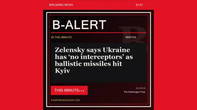 Zelensky says Ukraine has ‘no interceptors’ as ballistic missiles hit Kyiv - B-Alert