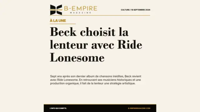 Beck choisit la lenteur avec Ride Lonesome