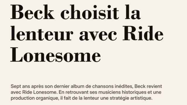 Beck choisit la lenteur avec Ride Lonesome