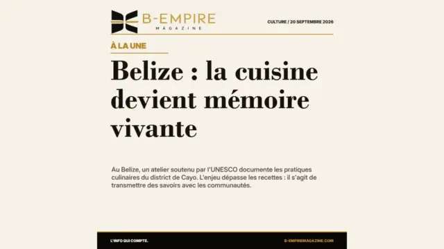 Belize : la cuisine devient mémoire vivante