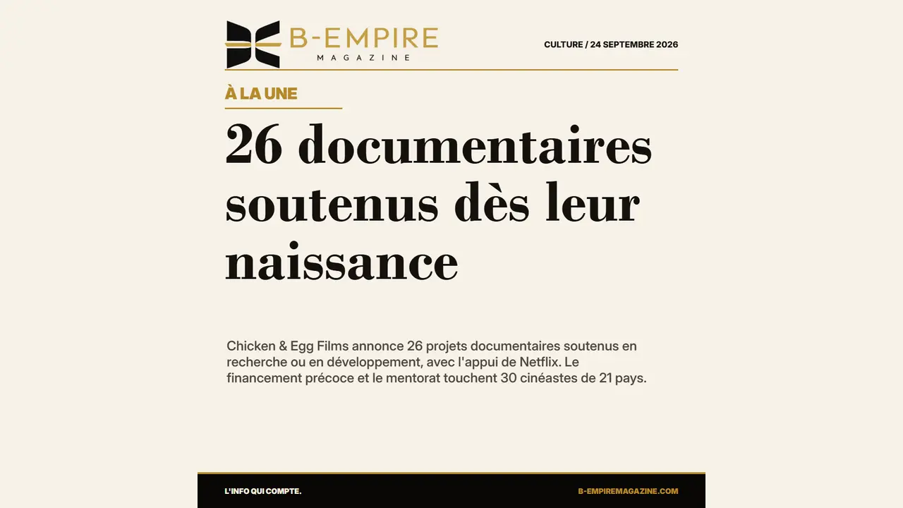 Documentaire : Chicken & Egg Films soutient 26 projets avant le tournage