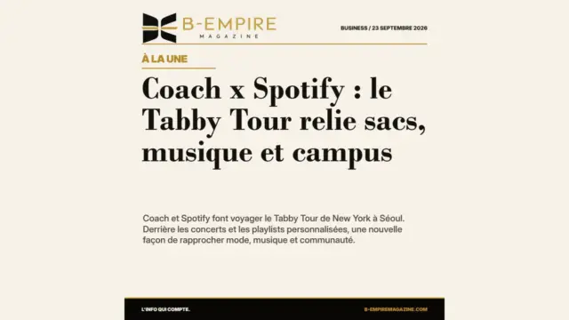 Coach x Spotify : le Tabby Tour transforme la mode en expérience musicale