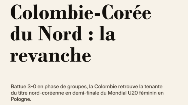 Mondial U20 féminin : la Colombie retrouve la Corée du Nord en demi-finale