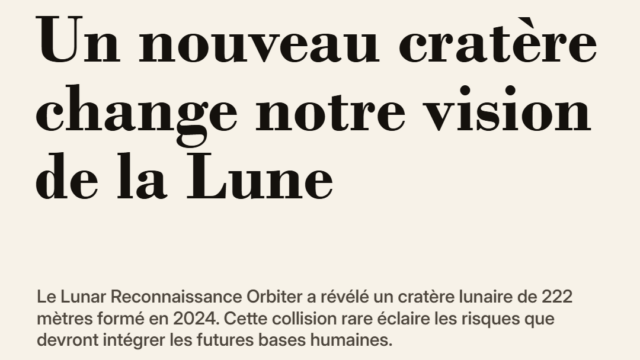 Un nouveau cratère change notre vision de la Lune