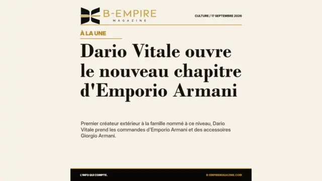 Dario Vitale ouvre le nouveau chapitre d'Emporio Armani