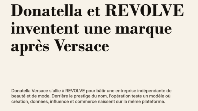 Donatella et REVOLVE : la mode teste une marque née de l'audience