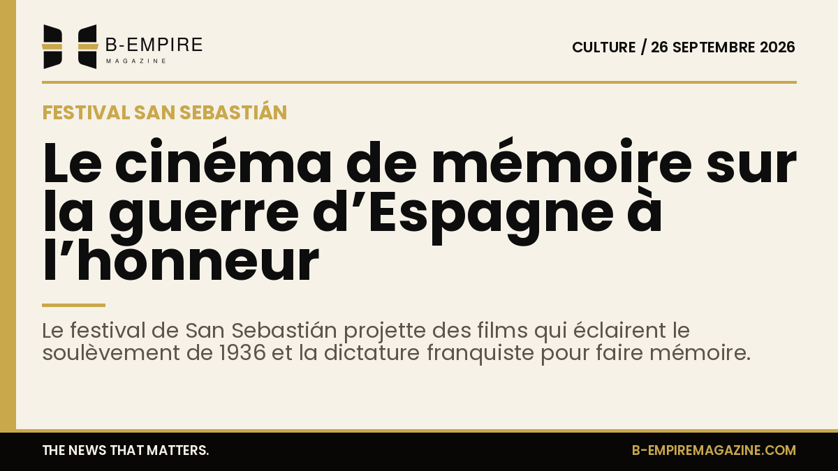 Affiche du festival de cinéma de San Sebastián mettant en avant le cinéma de mémoire sur la guerre d’Espagne