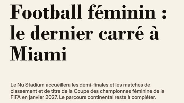 Football féminin : le dernier carré à Miami