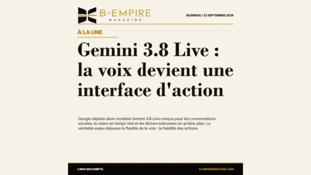 Gemini 3.8 Live : Google veut que l'IA continue d'agir pendant qu'elle vous parle
