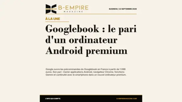 Avec Googlebook, Google veut faire de l'ordinateur le prolongement du téléphone Android