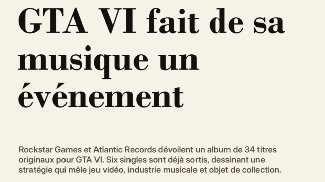 GTA VI fait de sa musique un événement