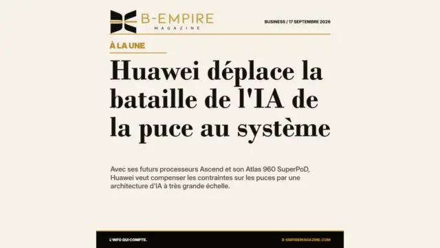 Huawei déplace la bataille de l'IA de la puce au système