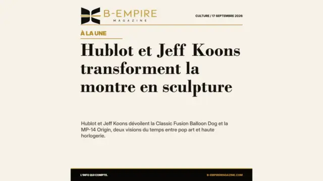 Hublot et Jeff Koons transforment la montre en sculpture