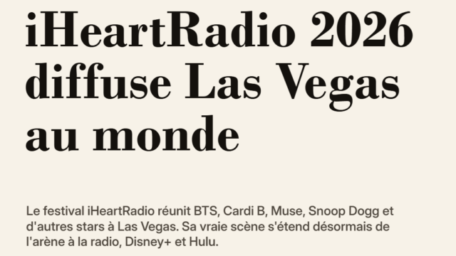 iHeartRadio 2026 diffuse Las Vegas au monde