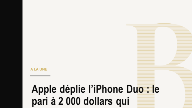 Apple déplie l’iPhone Duo : le pari à 2 000 dollars qui redessine le smartphone