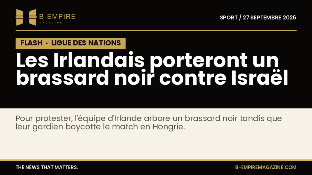 Photo d'une équipe de football portant un brassard noir lors d'un match