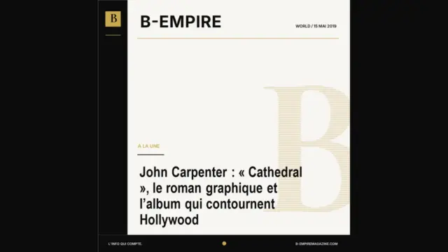 John Carpenter : « Cathedral », le roman graphique et l’album qui contournent Hollywood