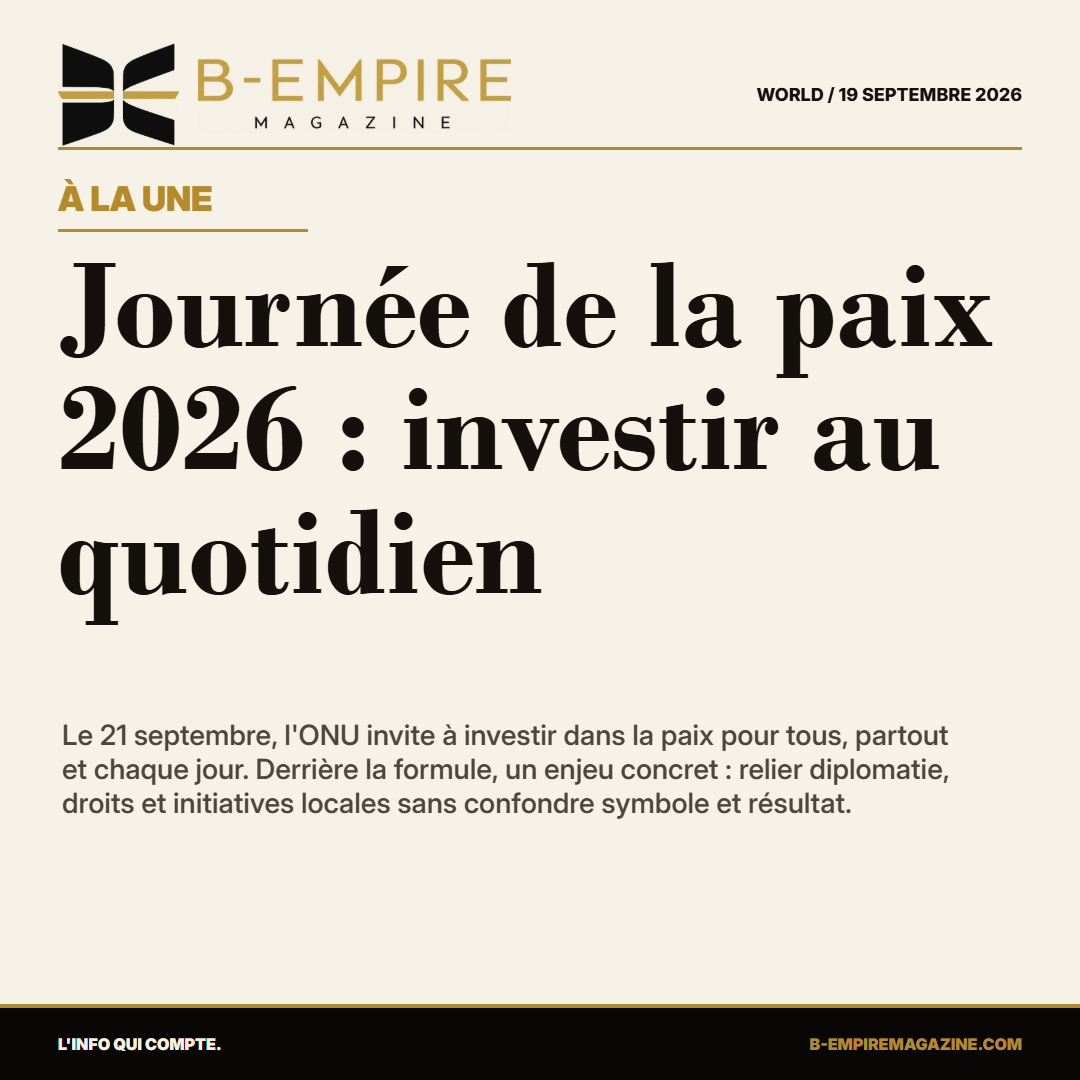 Journée de la paix 2026 : investir au quotidien