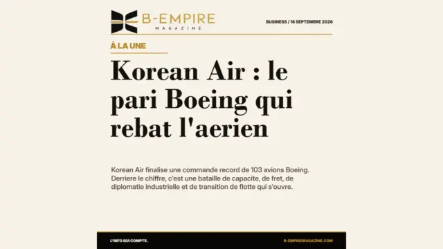 Korean Air : le pari Boeing qui rebat l'aerien