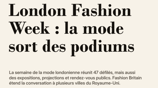 London Fashion Week : la mode sort des podiums