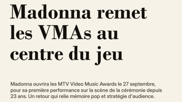 Madonna remet les VMAs au centre du jeu