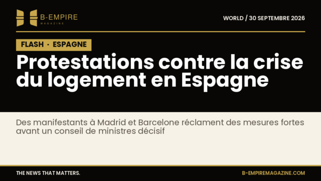 Manifestation contre la crise du logement à Madrid avec des personnes campant dans la rue, dont un retraité expulsé