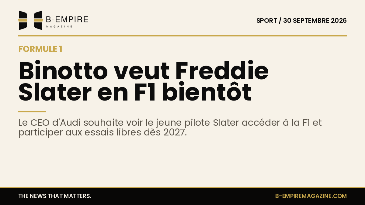 Portrait de Mattia Binotto avec une voiture de Formule 1 Audi en arrière-plan