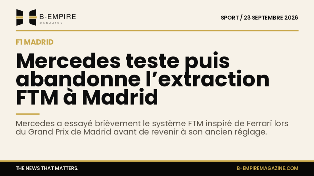 Visuel stylisé d’une monoplace de Formule 1 Mercedes avec un focus sur l’aérodynamique arrière.