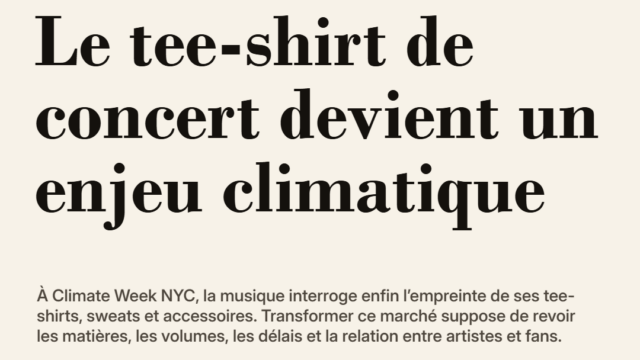 À Climate Week NYC, le merchandising musical affronte enfin son empreinte textile