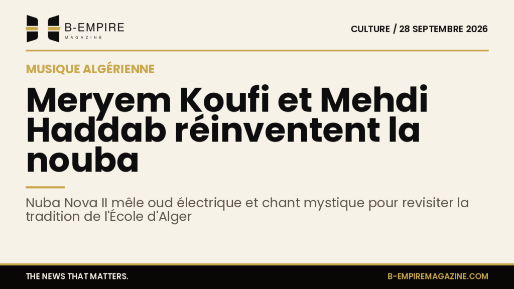 Couverture de l'album Nuba Nova II avec Meryem Koufi et Mehdi Haddab, instruments traditionnels et style moderne