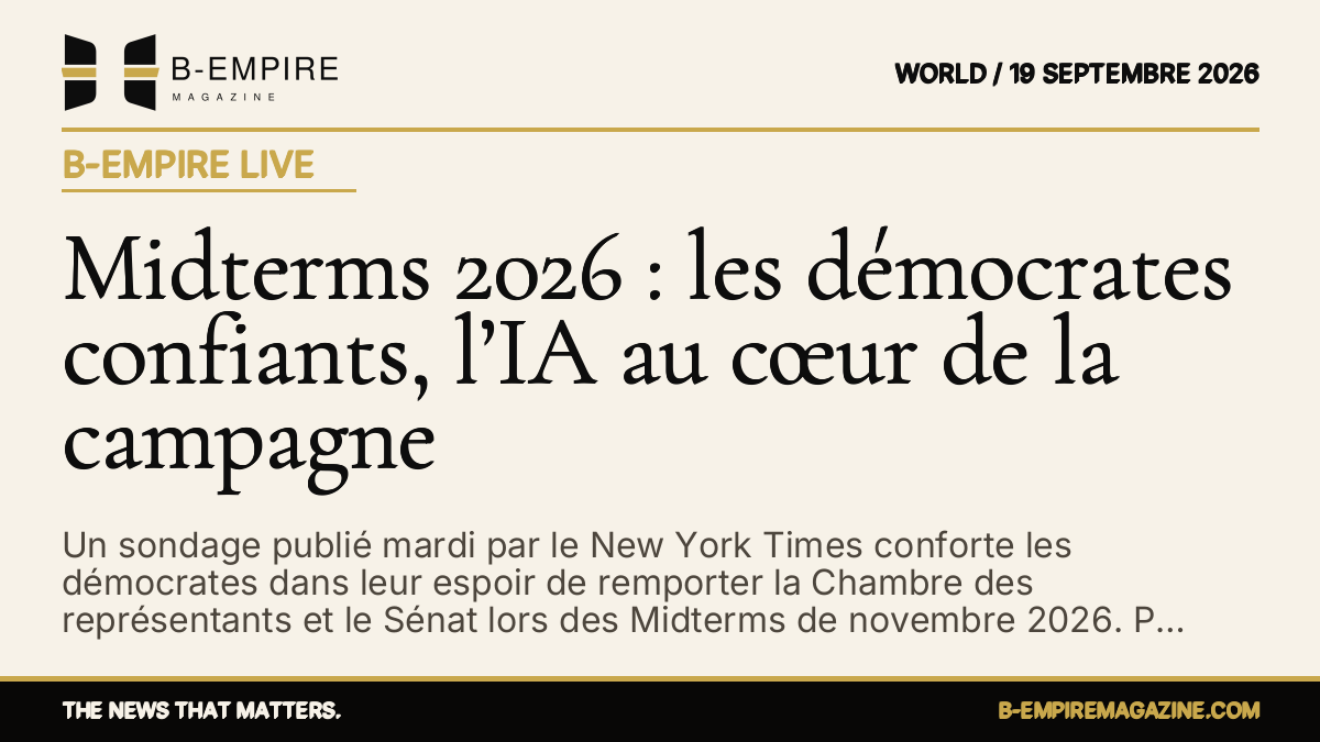 Midterms 2026 : les démocrates confiants, l’IA au cœur de la campagne — B-Empire Live