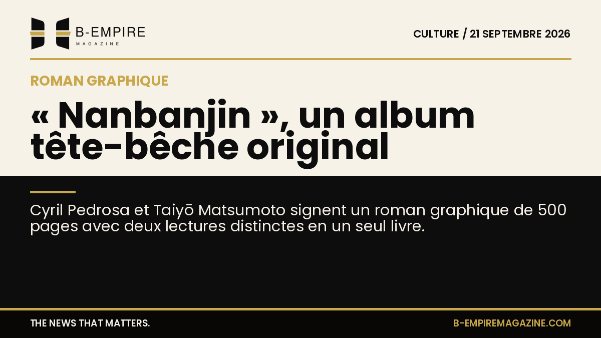 Couverture de l'album « Nanbanjin », montrant la conception tête-bêche avec deux styles graphiques distincts