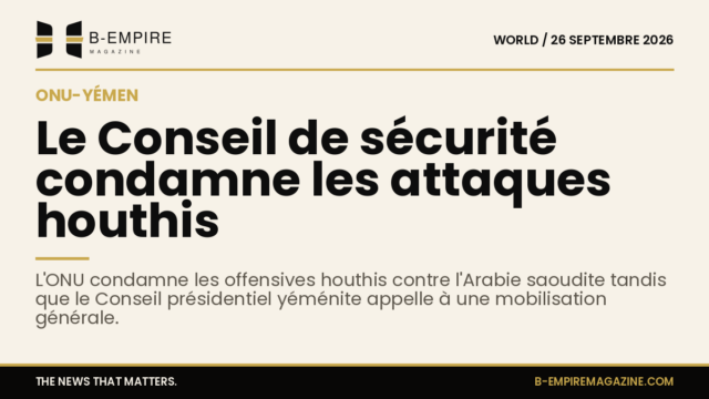 Texte avec un chiffre clé sur fond papier, style stat, évoquant la condamnation des attaques houthis par le Conseil de sécurité de l’ONU.