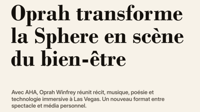 Oprah transforme la Sphere en scène du bien-être