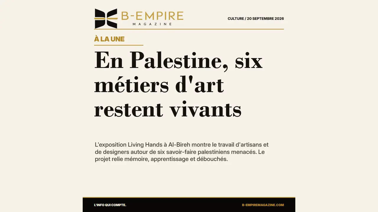 En Palestine, six métiers d'art restent vivants