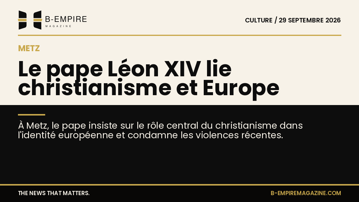 Le pape Léon XIV en discours à Metz, devant une foule, lors de sa visite marquée par une messe en présence d'Emmanuel Macron