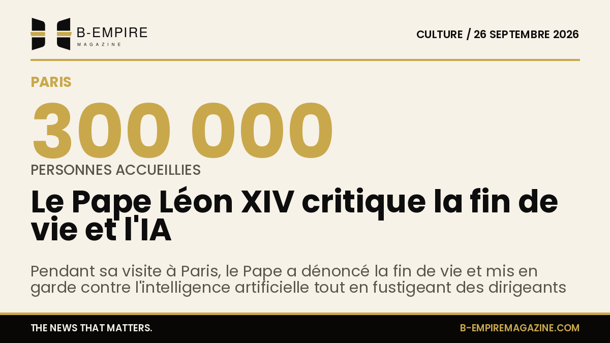 Le Pape Léon XIV lors de sa visite à Paris, s'exprimant devant une foule au siège de l'Unesco
