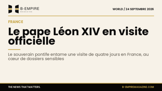Photo du pape Léon XIV accueilli à Paris lors de sa visite officielle en France