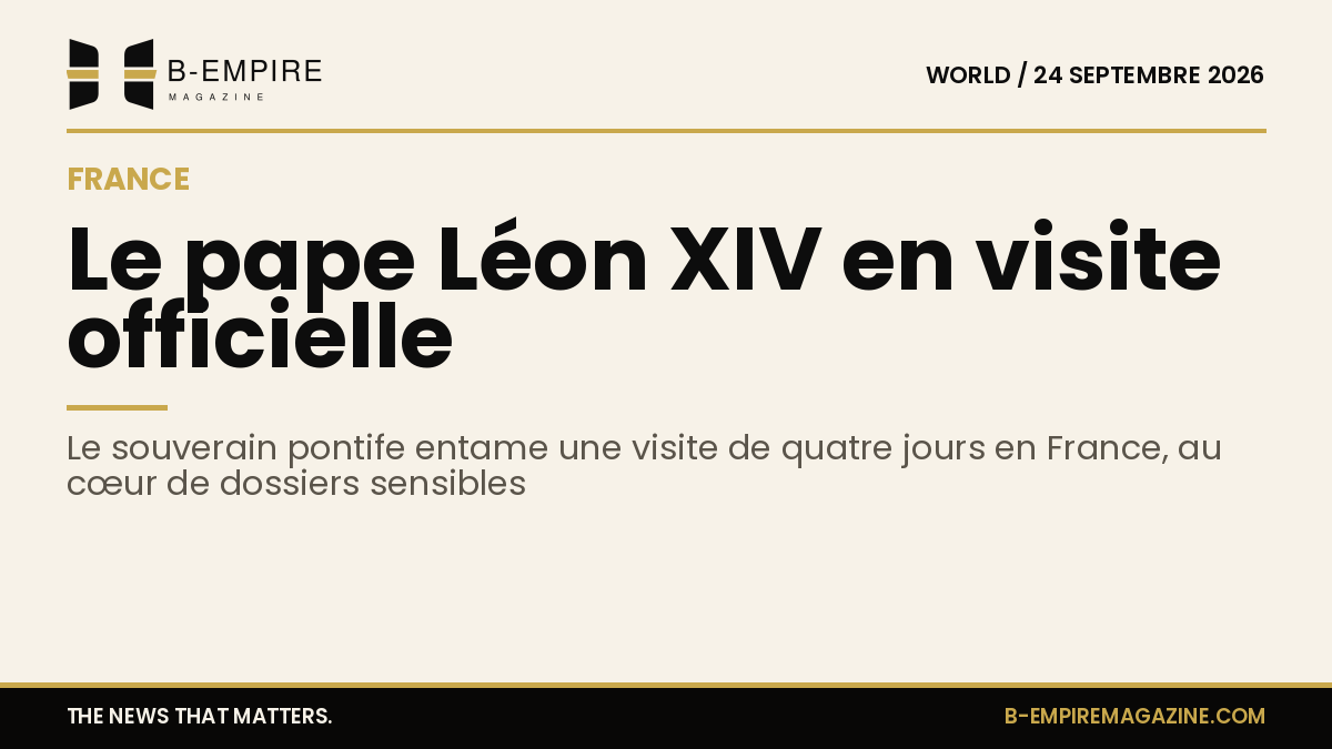 Photo du pape Léon XIV accueilli à Paris lors de sa visite officielle en France