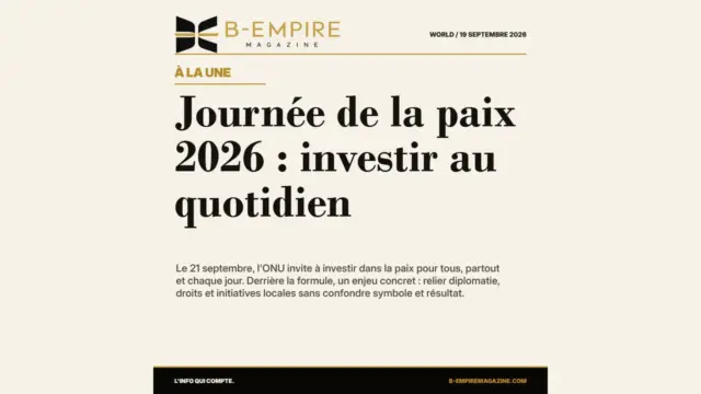 Journée de la paix 2026 : investir au quotidien
