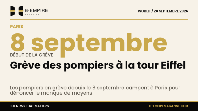Campement de pompiers en grève installé au pied de la tour Eiffel à Paris
