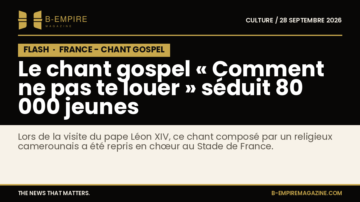 Jeunes réunis au Stade de France chantant en chœur lors de la visite du pape Léon XIV