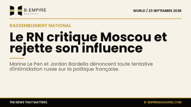 Marine Le Pen et Jordan Bardella lors d'une conférence de presse, affichant une posture ferme.