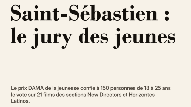 À Saint-Sébastien, 150 jeunes jugent la relève du cinéma