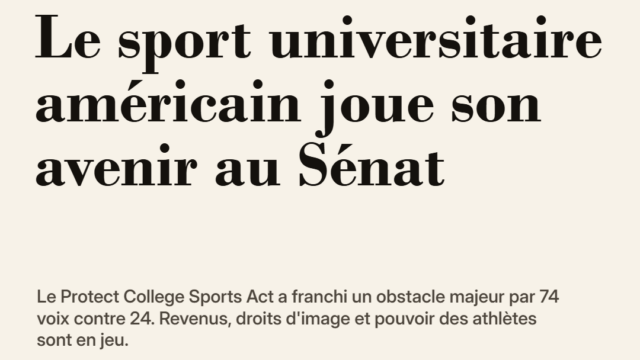 Le sport universitaire américain joue son avenir au Sénat