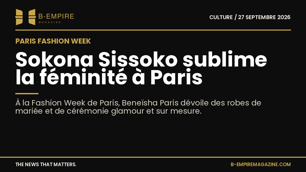 Photographie de robes de mariée et de cérémonie élégantes présentées lors de la Fashion Week de Paris par Beneïsha Paris.